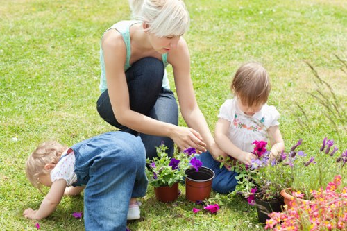 Family-friendly landscaped outdoor space in Surbiton